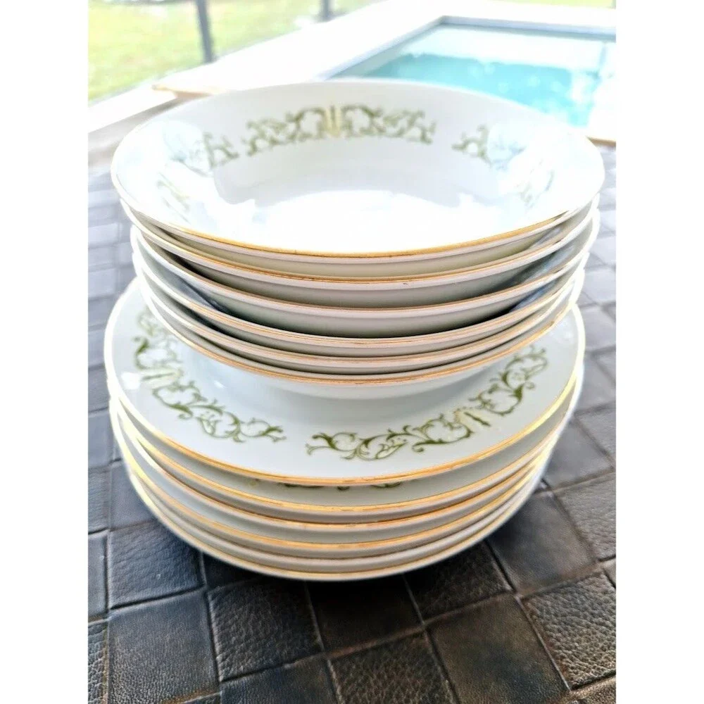 Bell Flower Fine China Japan 2999 3 Pc Place Setting Dinner Bowl Bread Plates